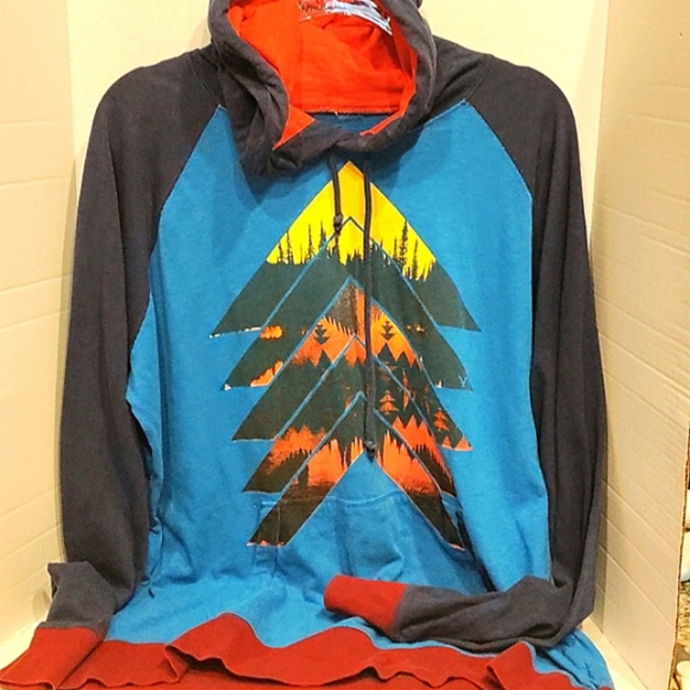 American Eagle Outfitters Classic Fit Cotton Hoodie Chevron Graphic Men'…